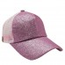 Ladies Fashion Sequins Baseball Cap Open Ponytail Flash Net Sports Shiny Hat US  eb-13066529